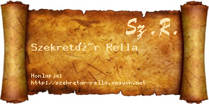 Szekretár Rella névjegykártya